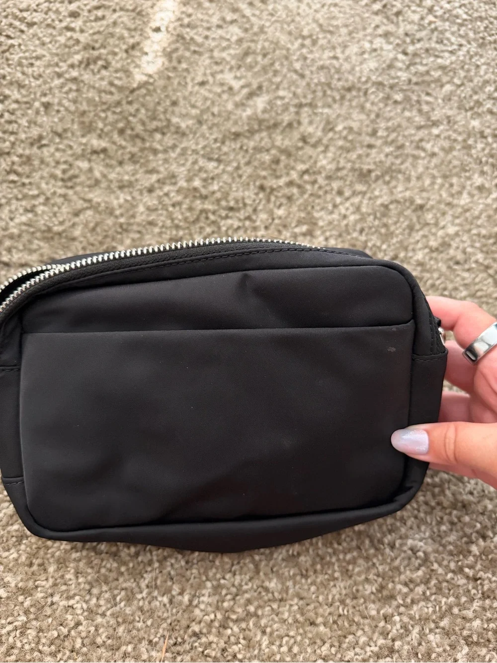 lululemon athletica Black Crossbody Bag with Silver Hardware